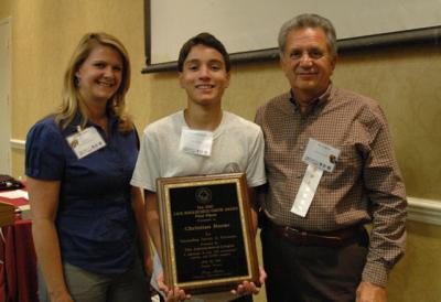 Christian Barao with Celestron CEO Joe Lupica and Marketing Manager Michelle Meskill